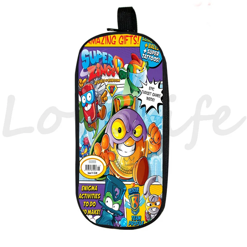 

Children Cartoon Pen Bag Game Super Zings Double Layer Pencil Case Student Stationery Storage Bag Kids Superzings Pencil Box New
