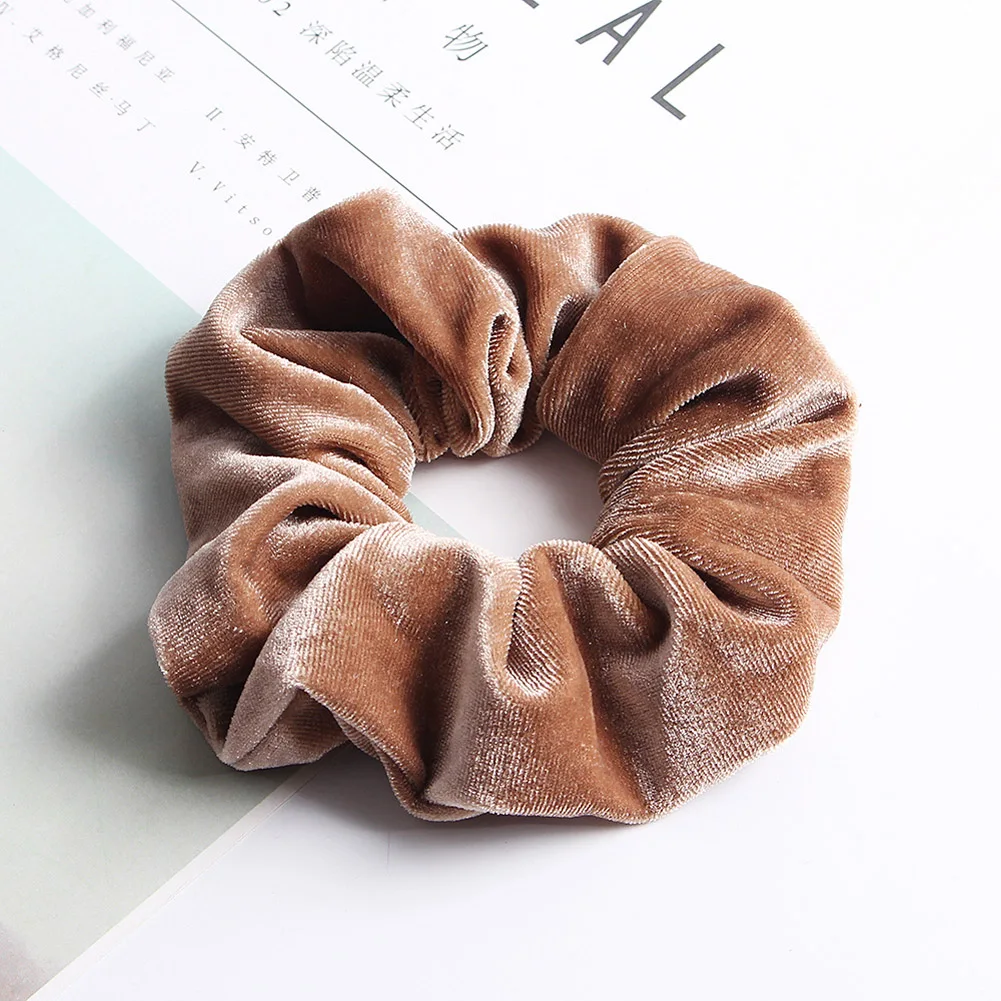 Мягкие бархатные резинки для волос Элегантные однотонные волосы на веревке