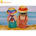 Набор для рисования по номерам на морском побережье CHENISTORY, набор сделай сам для девочек, акриловая краска для взрослых, картина маслом, рисование по номерам, Декор