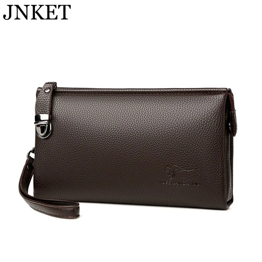 

JNKET New Fashion Men's Clutch Bag PU Leather Zipper Wallet Long Wallet Large Capacity Wallet