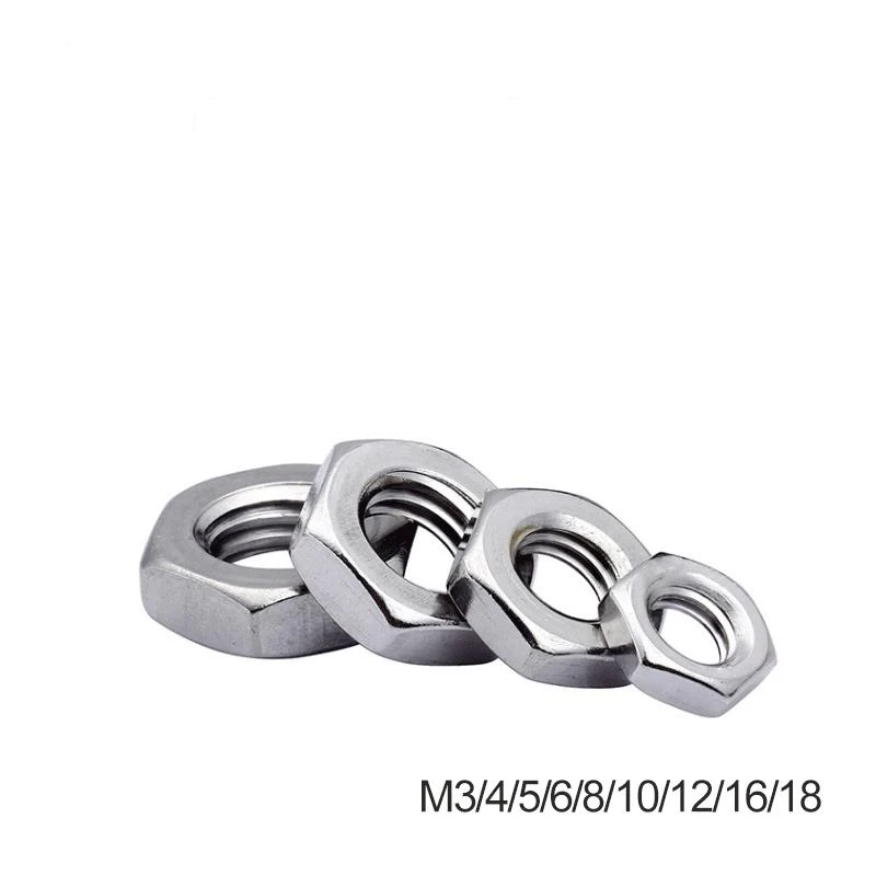 

Free shipping DIN439 Standard Stainless Steel 304 Hexagon Hex Nuts Thin Screw Bolt Flat Cap M3 M4 M5 M6 M8 M10 M12 M16 M18 M20