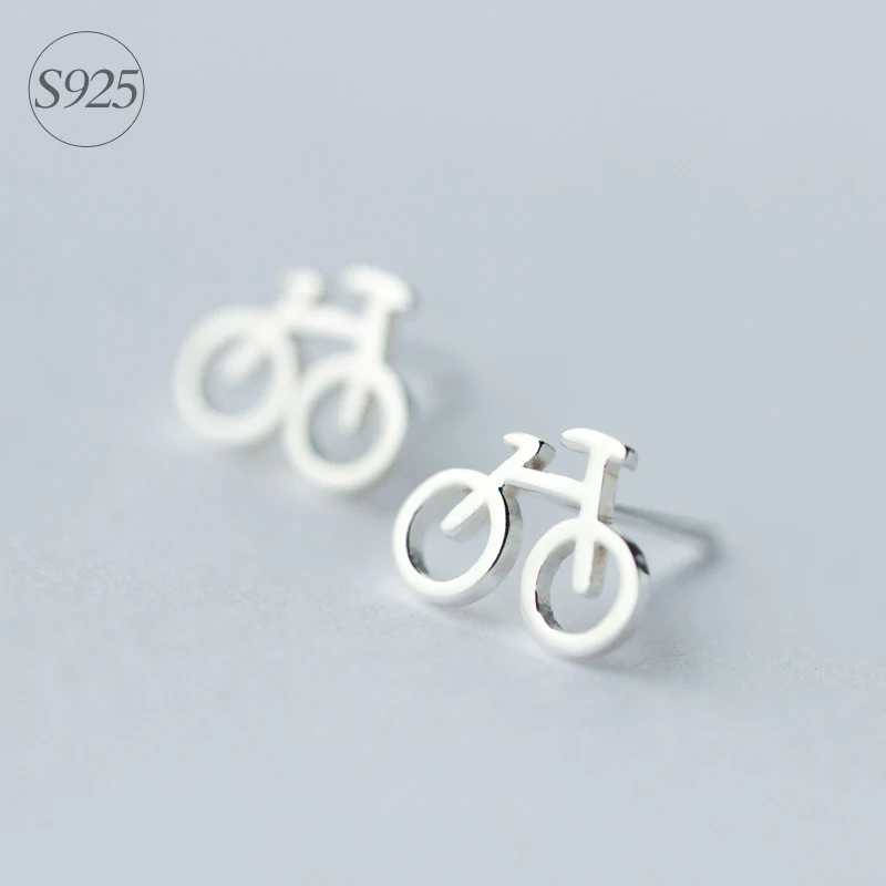 

Modian Fashion Cue Bicycle Stud Earrings for Women 925 Sterling Silver Studs Jewelry Ear Pins Brincos 2020 New Design