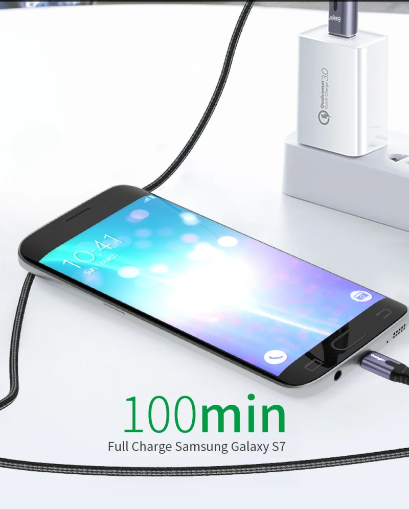 Essager светодиодный usb-кабель Быстрая быстрая зарядка провод кабель usbc для Xiaomi K20 samsung Oneplus 7 Pro Мобильный телефон провода зарядное устройство