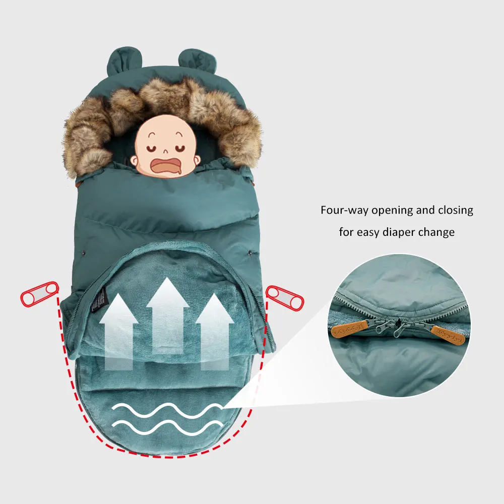 Спальный мешок для детской коляски плотные зимние конверты новорожденных