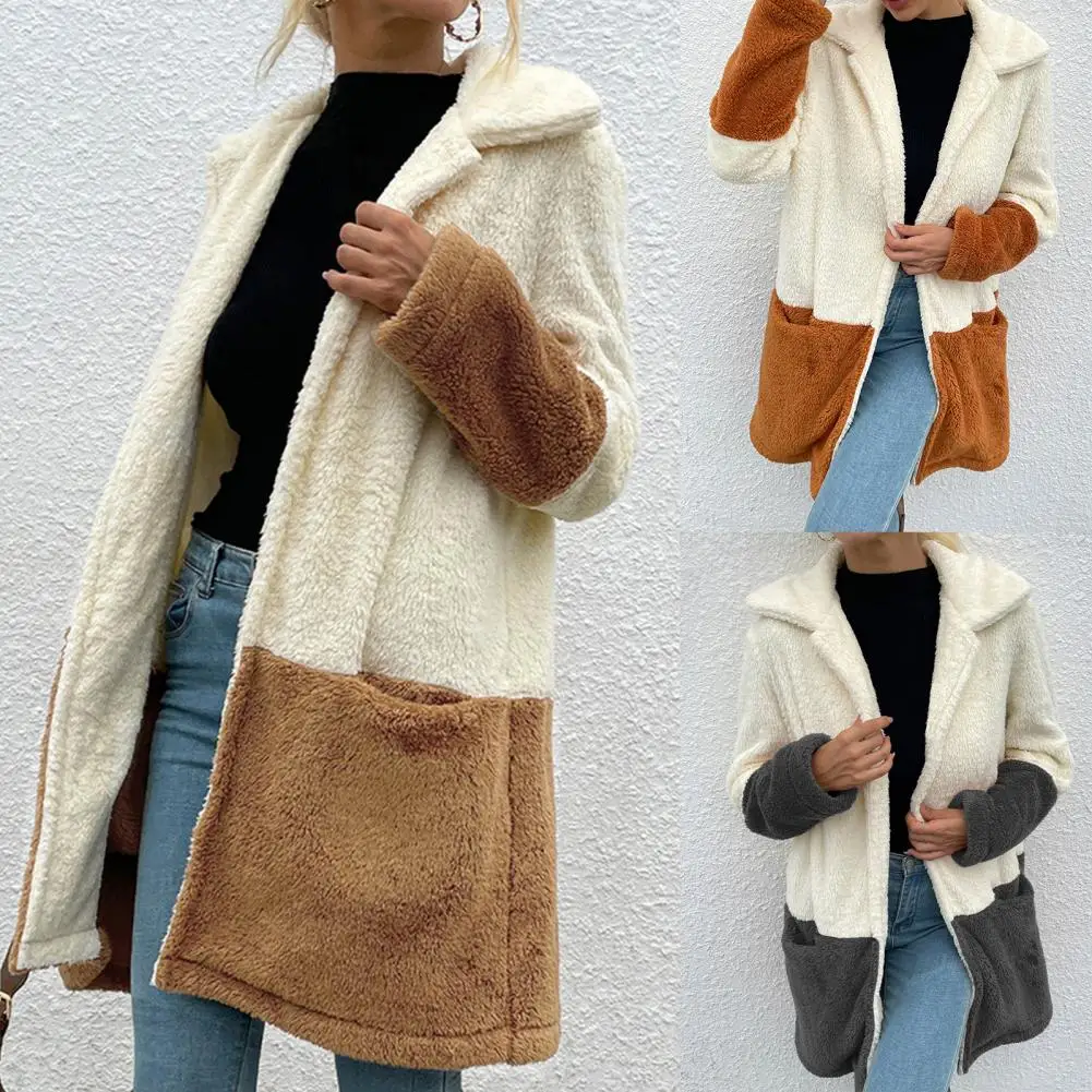 

Топ женский шерстяной кардиган, куртка для осени и зимы, новинка 2021, подходящие карманы с лацканами, двусторонняя флисовая Толстая теплая ше...