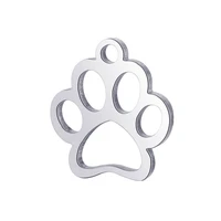 10pcs cat paw charms pendants fashion real stainless steel cat paw pendants for diy handmade jewelry making findings