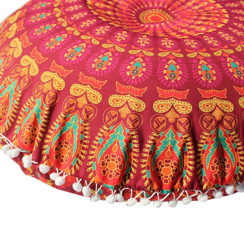 

Pillow Case Large Mandala Floor Pillows Round Bohemian Meditation Cushion Cover Ottoman Pouf Pillowslip Home Decor Dropshipping