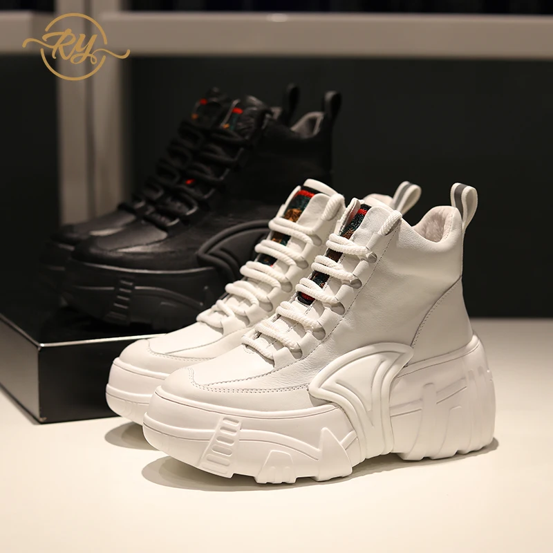 RY RELAA женские кроссовки коллекция 2018 года модные туфли на танкетке из натуральной