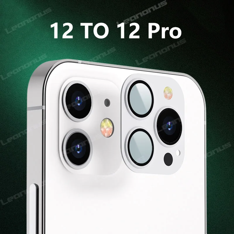 

For iPhone X XS MAX 12 Change to 12 Pro Lens Metal Tempered Glass Camera Lens Film For iPhone 11 XS to 12 Pro i12 to 12 Pro Lens