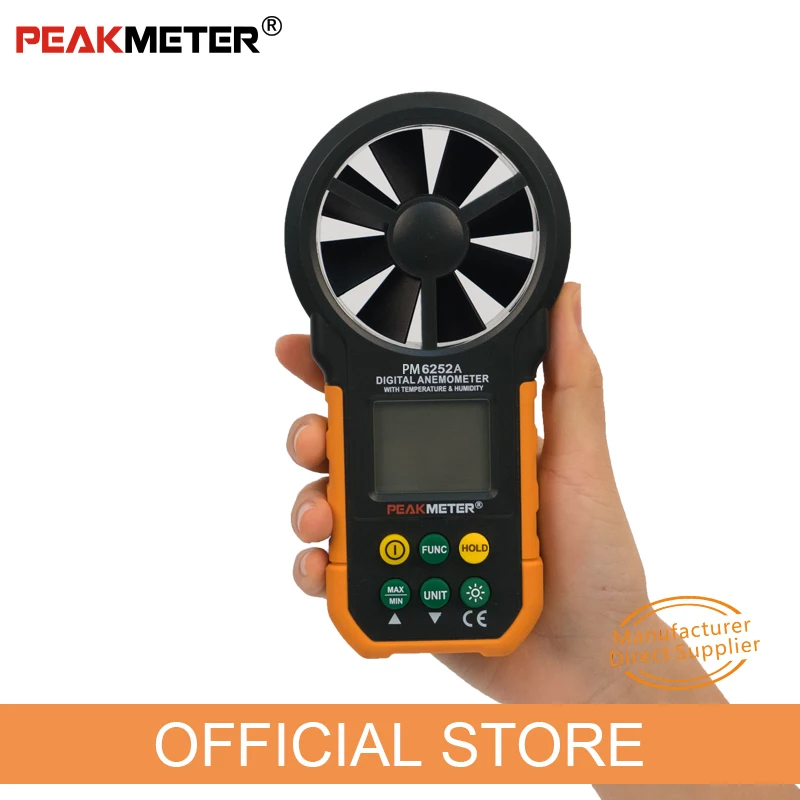 Официальный цифровой анемометр PEAKMETER измеритель объема воздуха скорости ветра