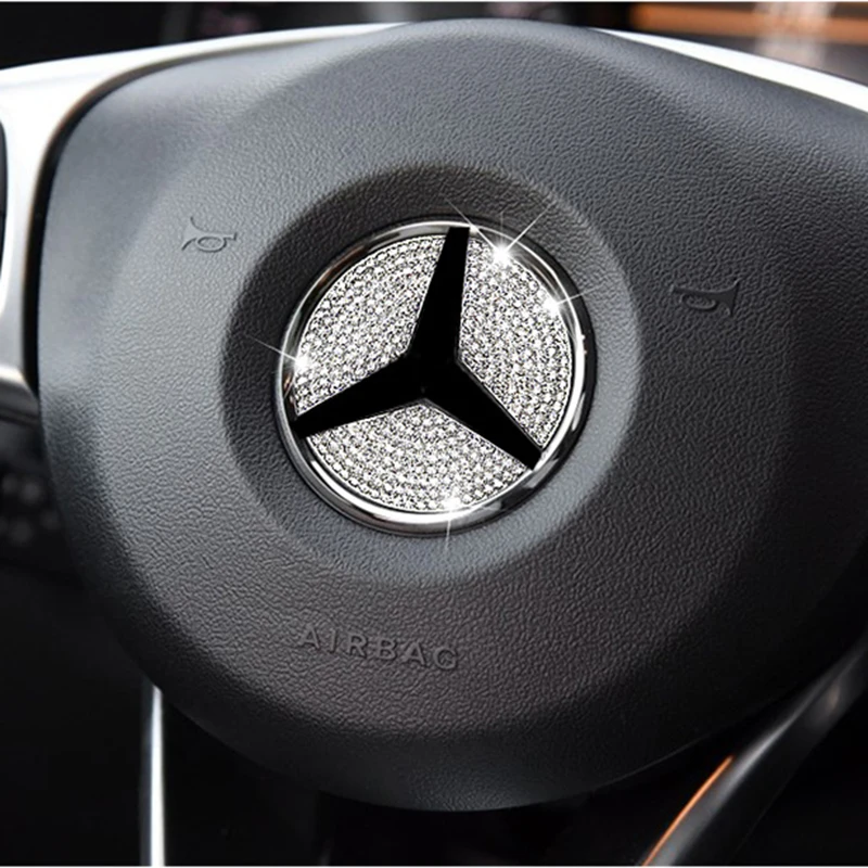 Автомобильная наклейка на руль с логотипом для Mercedes Benz Clase A B C E GLK GLC GLA GLC260 C200 X253 W203