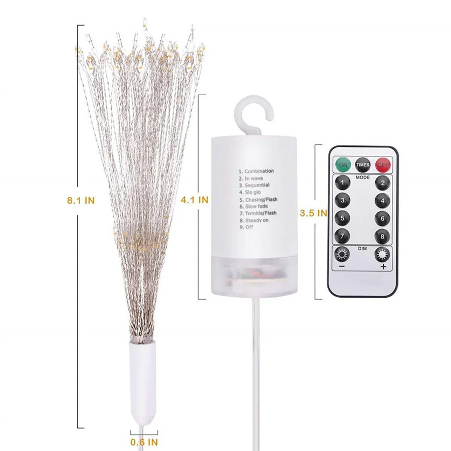 Thrisdar 120/200LED наружная подвесная струнная лампа Starburst с дистанционным фейерверком медная проволочная Гирлянда Свет DIY рождественская Свадебная вечеринка украшение