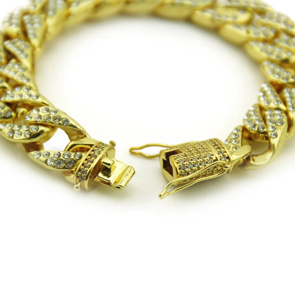 

Men's Bracelet Thick Cuban Chain Gold Diamond Miami Women's Stainless Steel Jewelry 2021 Fashion Gift wholesale Accessories