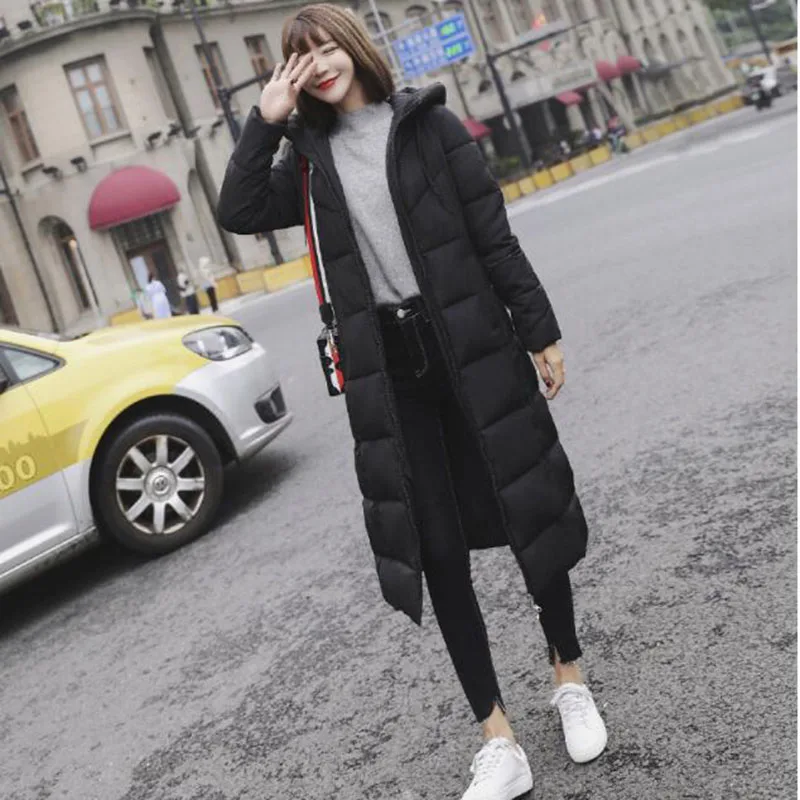 Новинка 2019 года зимнее длинное пальто выше колена однотонная женская одежда из