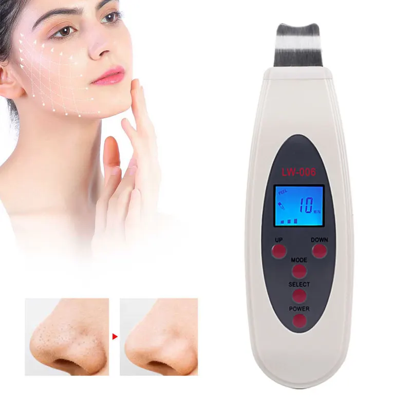 

Ultrasonic Skin Scrubber Deep Face Cleaning Device Acne Removal Galvanic Facial Lift Ultrasound Blackhead Peeling Pores Clean