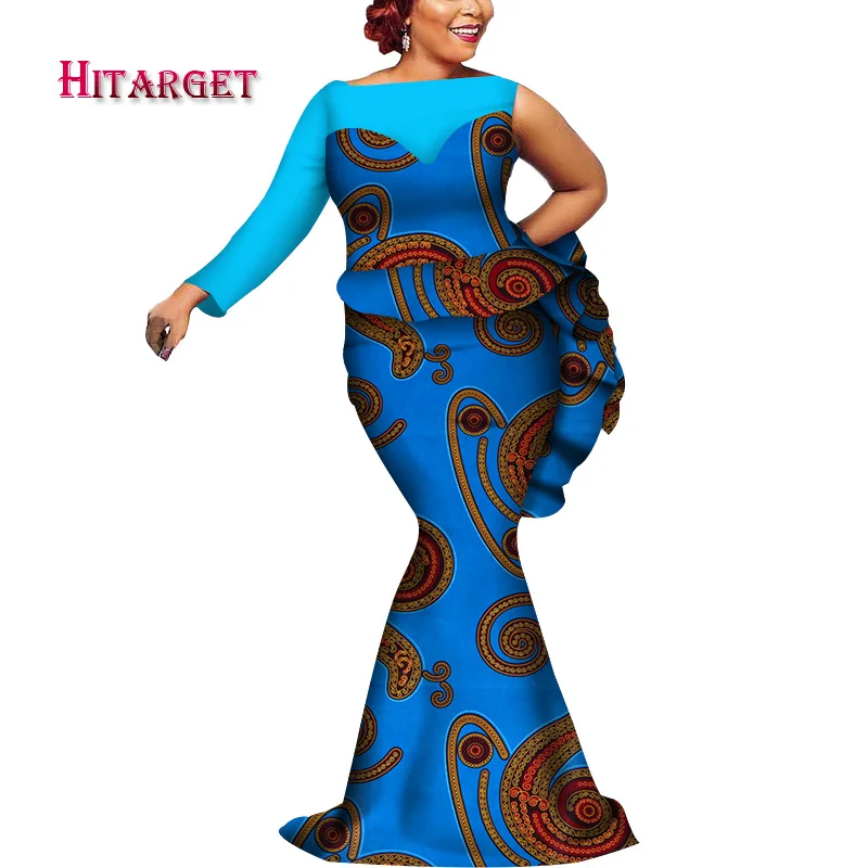 Платья в африканском стиле для женщин платье Дашики топ с принтом + юбка комплект