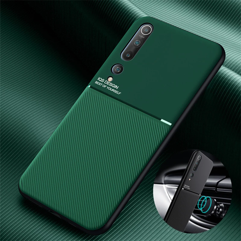 

For Xiaomi Mi Note 10 Pro Case Leather Texture Car Magnetic Holder Phone Cover For Xiaomi Mi Note 10 Note10 Lite Silicon Cases