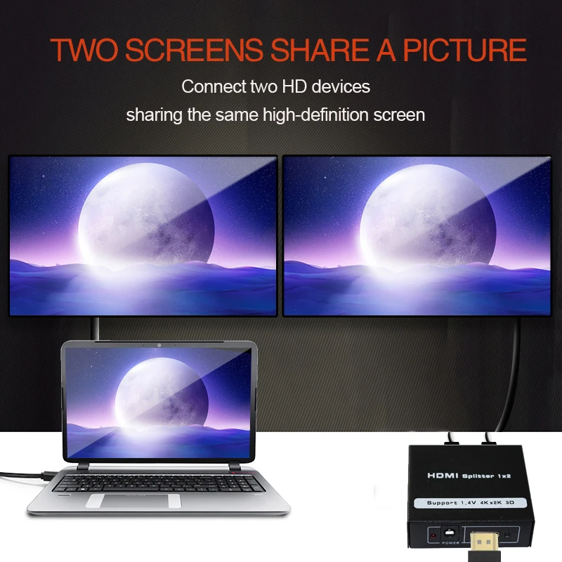 Разветвитель HD 4K HDMI 1x2 порт 3D UHD 1080p * 2K видео переключатель 1 вход 4 выхода