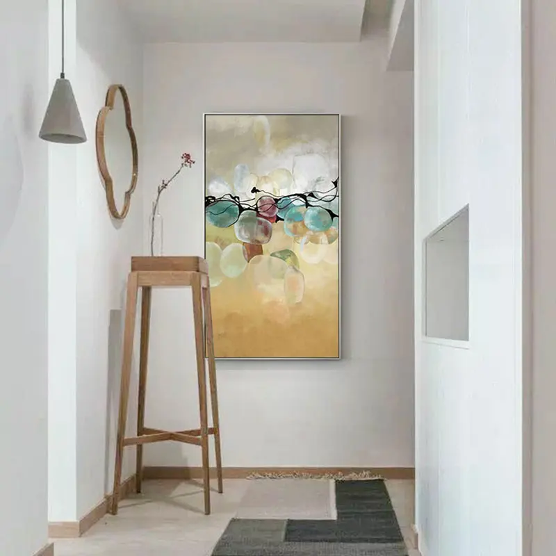 Абстрактный желтый и синий современный холст картина печатный плакат уникальный