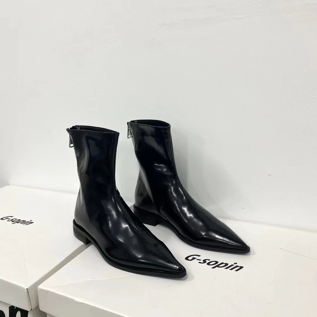 Женские ботильоны с острым носком и змеиным принтом зимние короткие челси на