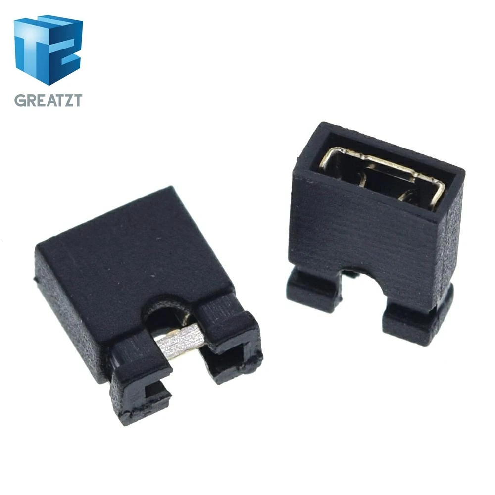 GREATZT, 100 шт., перемычки, Короткие колпачки, коннекторы и провода, 2,54 мм, шунт, черный, желтый, белый, зеленый, красный, синий