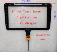 8 inch car navigation capacitive touch panel sensor glass digiziter for volkswagen vw skoda glof jr 005 gt911 214124mm