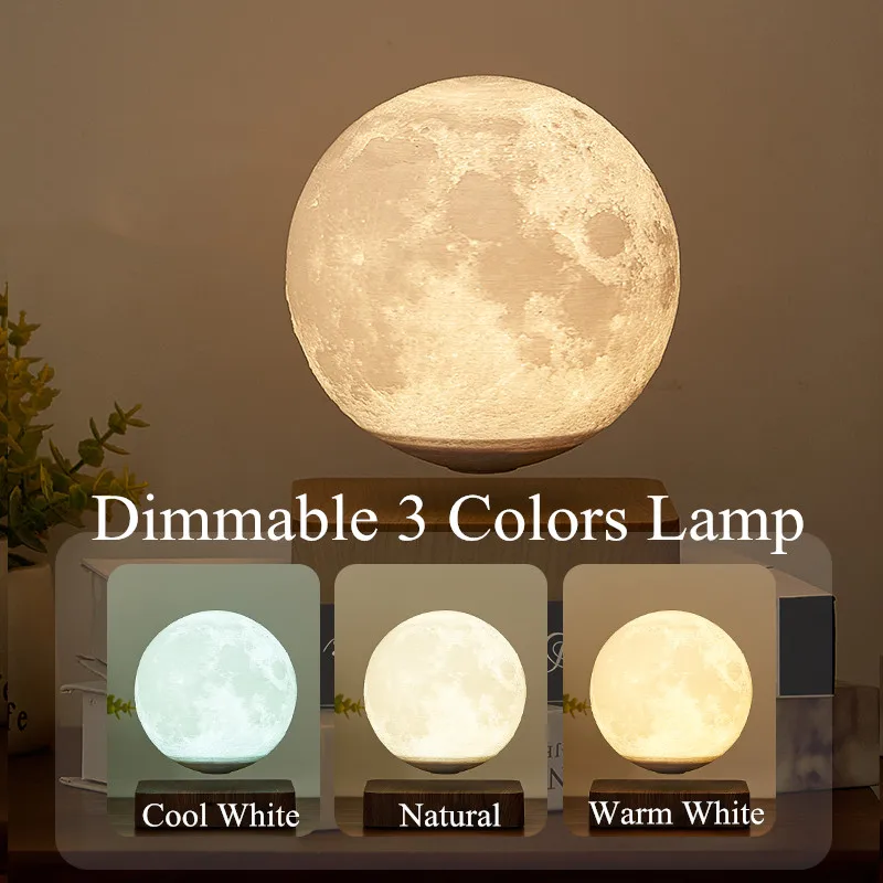 저렴한 3D LED 야간 조명 달 램프 자기 부상 플로팅 스타 갤럭시 램프 음력 야간 조명, 3 색 어린이 생일 선물