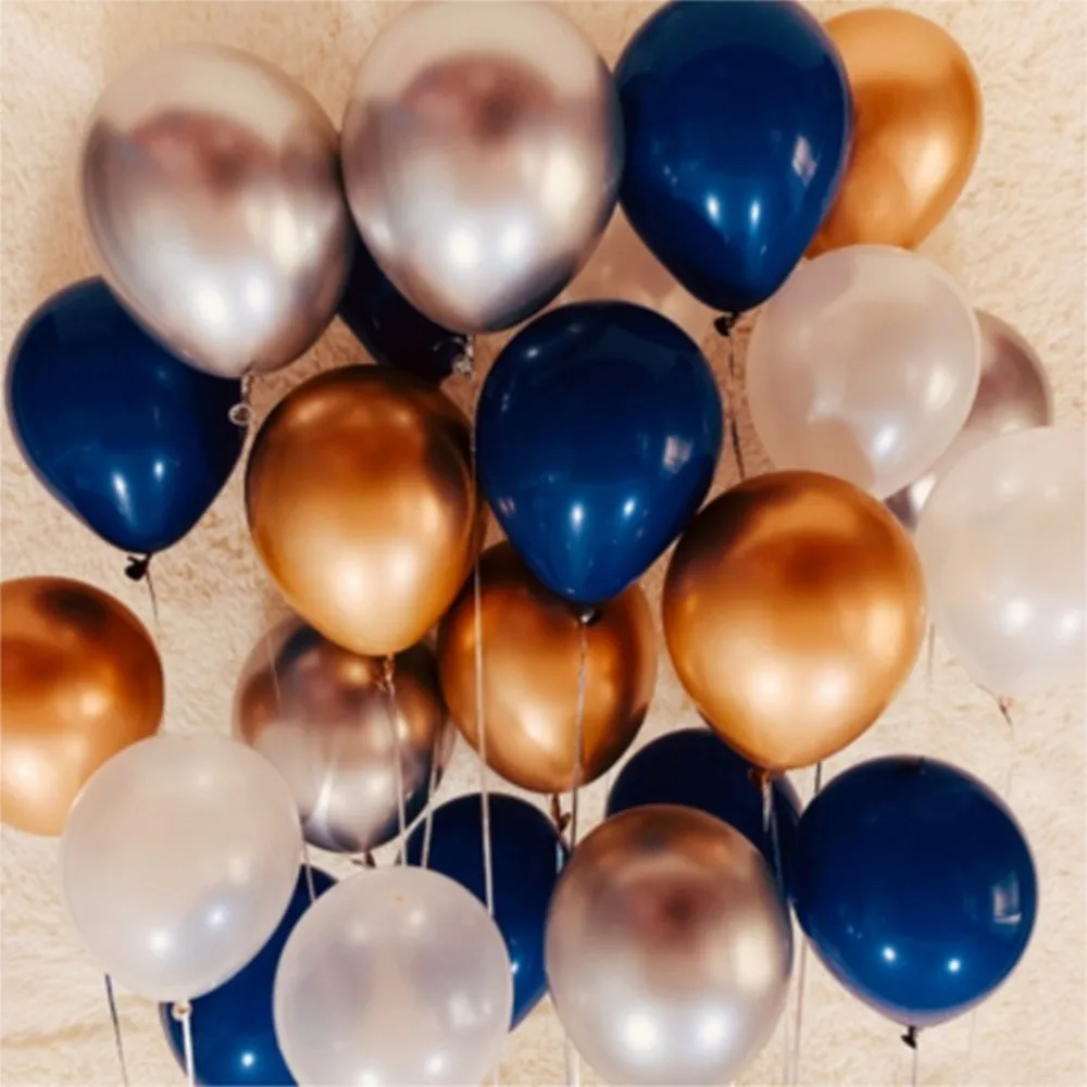 10 шт. &quotметаллические светящиеся синие воздушные шары темно-синие латексные для