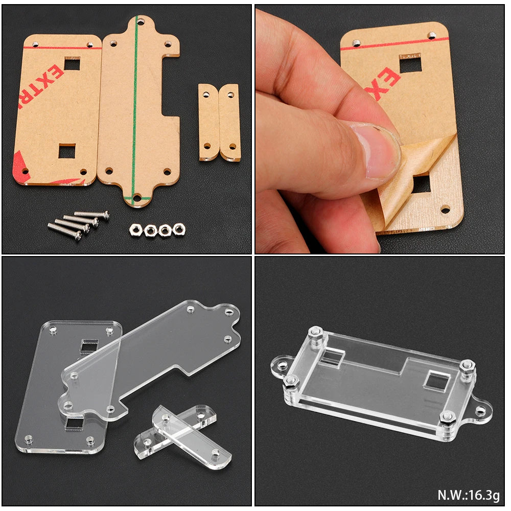 DIY прозрачный акриловый чехол Комплект световой короб с черными микро: бит