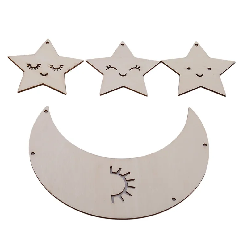 Деревянные бусины в форме облаков и звезд скандинавском стиле настенное