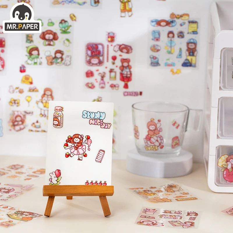 

Mr.paper 1 Design 100 Pcs/box Cartoon Style Galaxy Ago Series Gift Box Stickers Creative Cute Hand Account Decor DIY Material