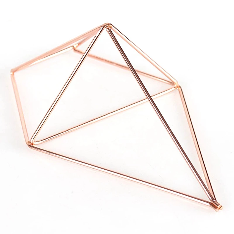 

Hanging Air Plants Holder Rustic Wall Mount Irregular Pentagon Geometric Hanging Decor Rose Gold (No Plants)