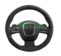 new pattern hand stitched diy black suede car steering wheel cover for audi a3 2007 2013 a4 2006 2010 a5 2008 2010 a6 2009