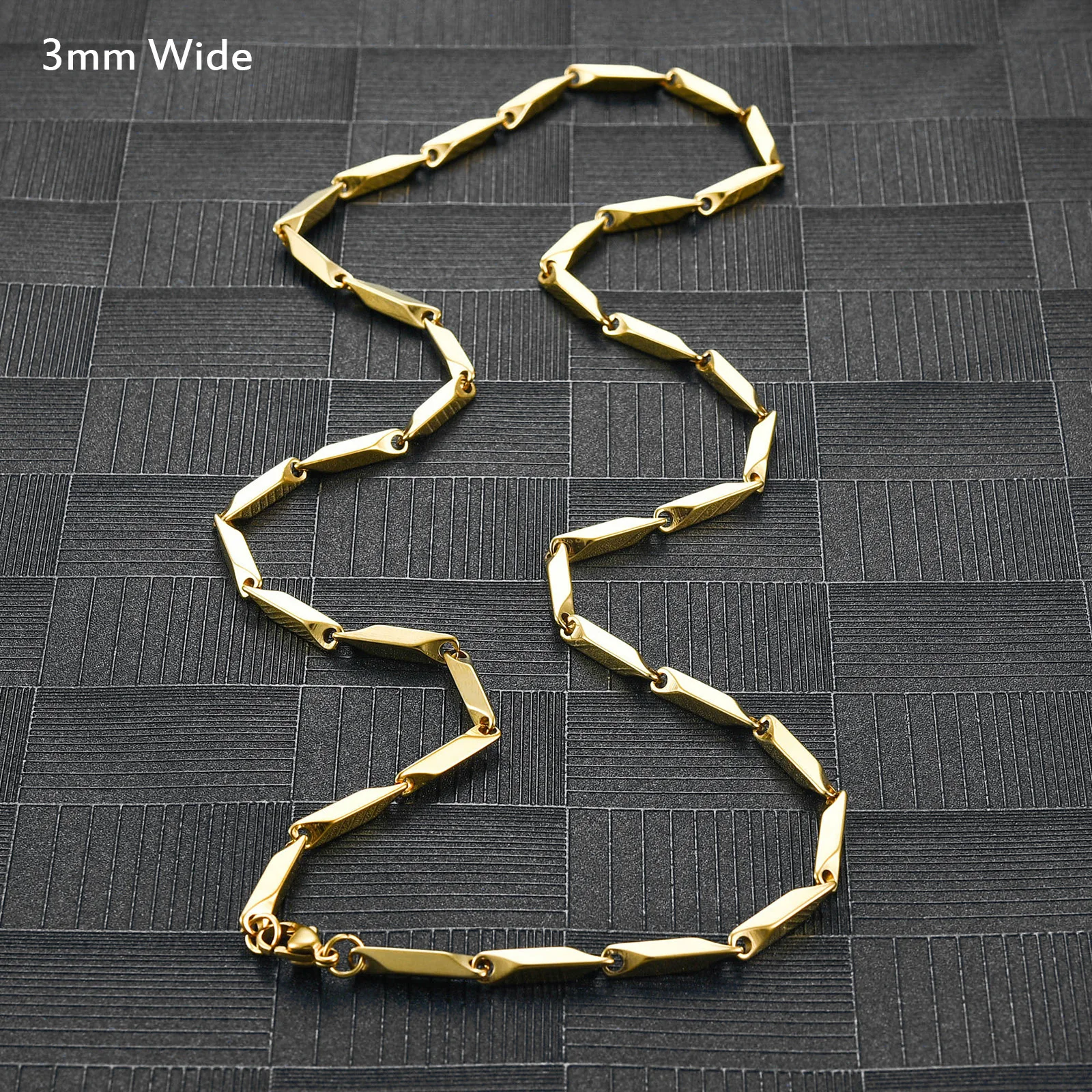 Бамбуковое ожерелье для мужчин колье из нержавеющей стали ширина 2/2 5/3 мм цвет