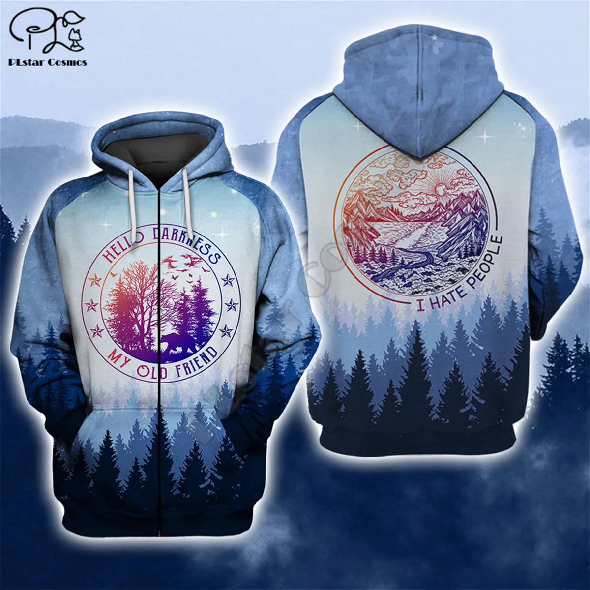 

I Hate People Blue Camping Hoodie Sweatshirt Hoodie Sweatshirt Hoodies Harajuku Autumn Streetwear women men Casual Tracksuit