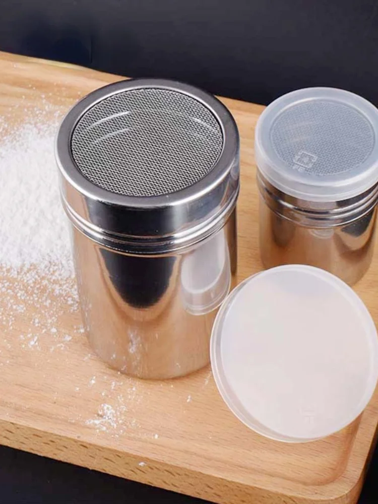 

Dusting Pot Stainless Steel Matcha Coffee Cocoa Powder Household Sieve Baking Flour Bottle Powdered Sugar Sieve Duster