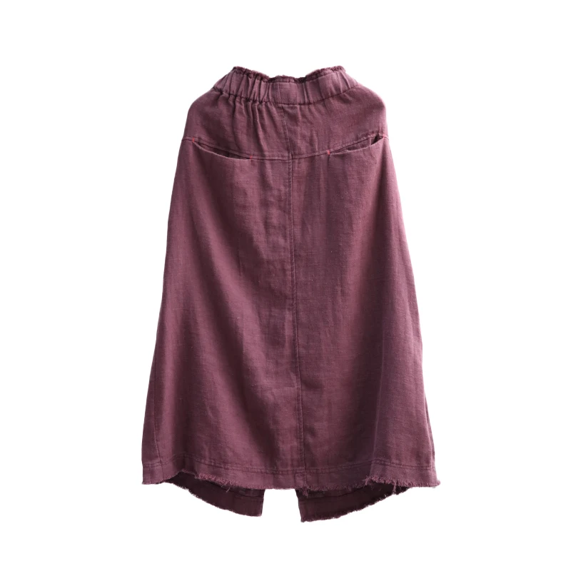 Fashion new large size skirt A word cotton and linen female high waist was thin wild long | Женская одежда
