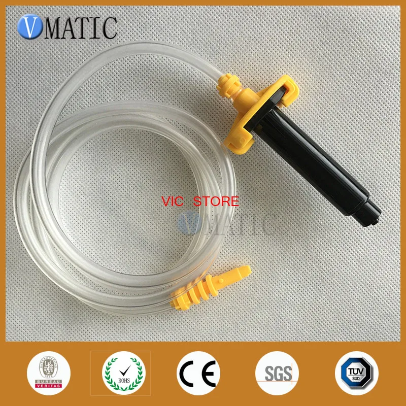 Free Shipping 5 Sets EFD 5cc/ml Pneumatic Syringe Barrel Valve Robot Adapter With Piston & Dispensing Needle Tip