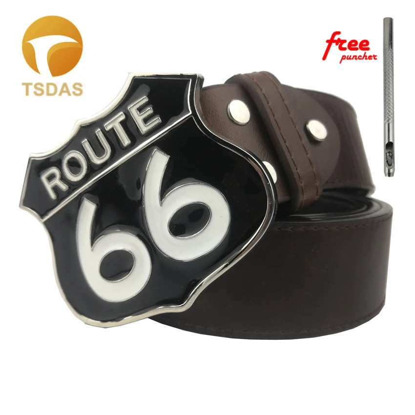 Ковбойская пряжка для ремня Route 66 черная белая овальная металлическая аксессуары