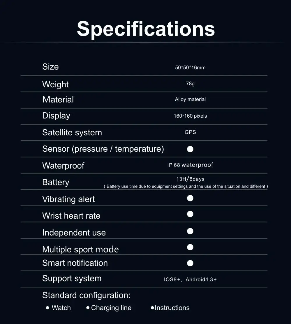 

S968 Smart Watch Men Diving IP68 Waterproof Outdoor Sport Watches Support GPS Heart Rate Monitor Multi-sport Smartwatch Android