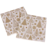 20pcs festival napkins cloth square christmas paper napkin pocket handkerchief home xmas table craft decoration table napkin