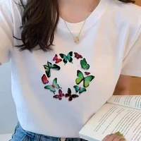 2021 summer women t shirt wreath printed tshirts girl ullzang mujer t shirt casual tops tee vintage