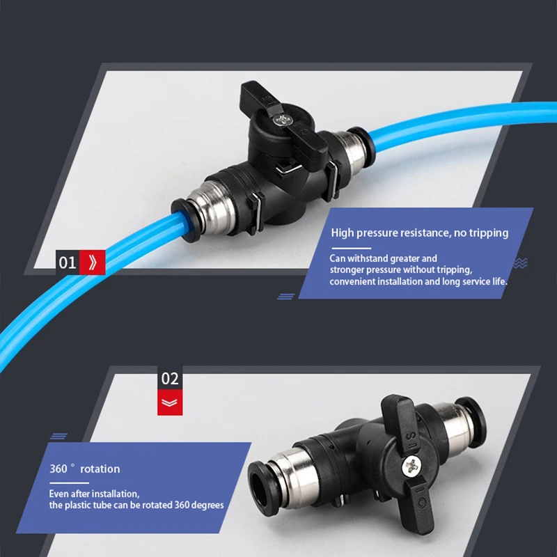 Пневматический вставной быстроразъемный клапан BUC ручной поворотный
