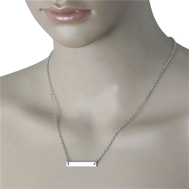 Персонализированное выгравированное название ожерелье на заказ Золотое