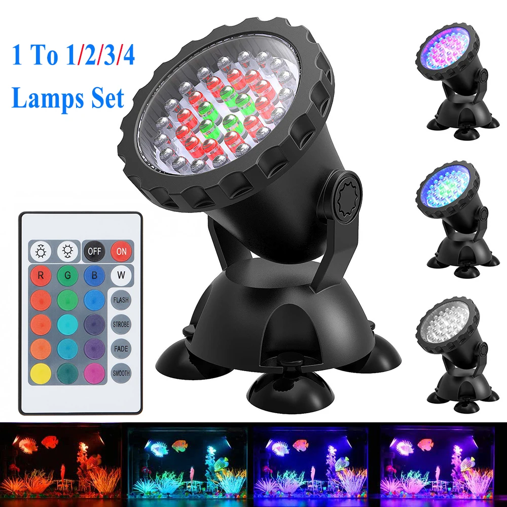 

#Cu3 3to1Color Patterns Changing 36-LED Submersible Spot Light for Garden Pond Fish Tank 3.5W*3 110/220V free shpping