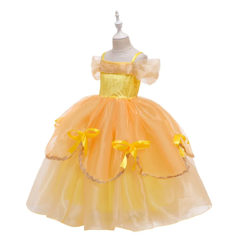 Beauty and The Beast Girls Dress Princess Bell dresses Ball Gown Cosplay Clothing Children Birthday Party Halloween Costumes |