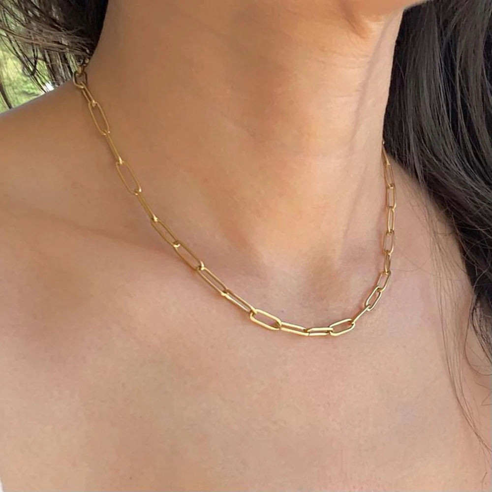 Ожерелье Sherman с цепочкой из нержавеющей стали 304 Женская прямоугольная цепочка