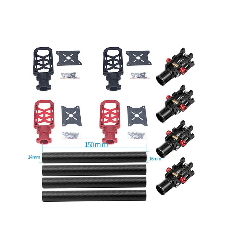 Трубка из углеродного волокна 3K + держатель пластины крепления зажима 16 мм + Складная трубка Z16 для 6-осевого 4-осевого квадрокоптера летательного аппарата