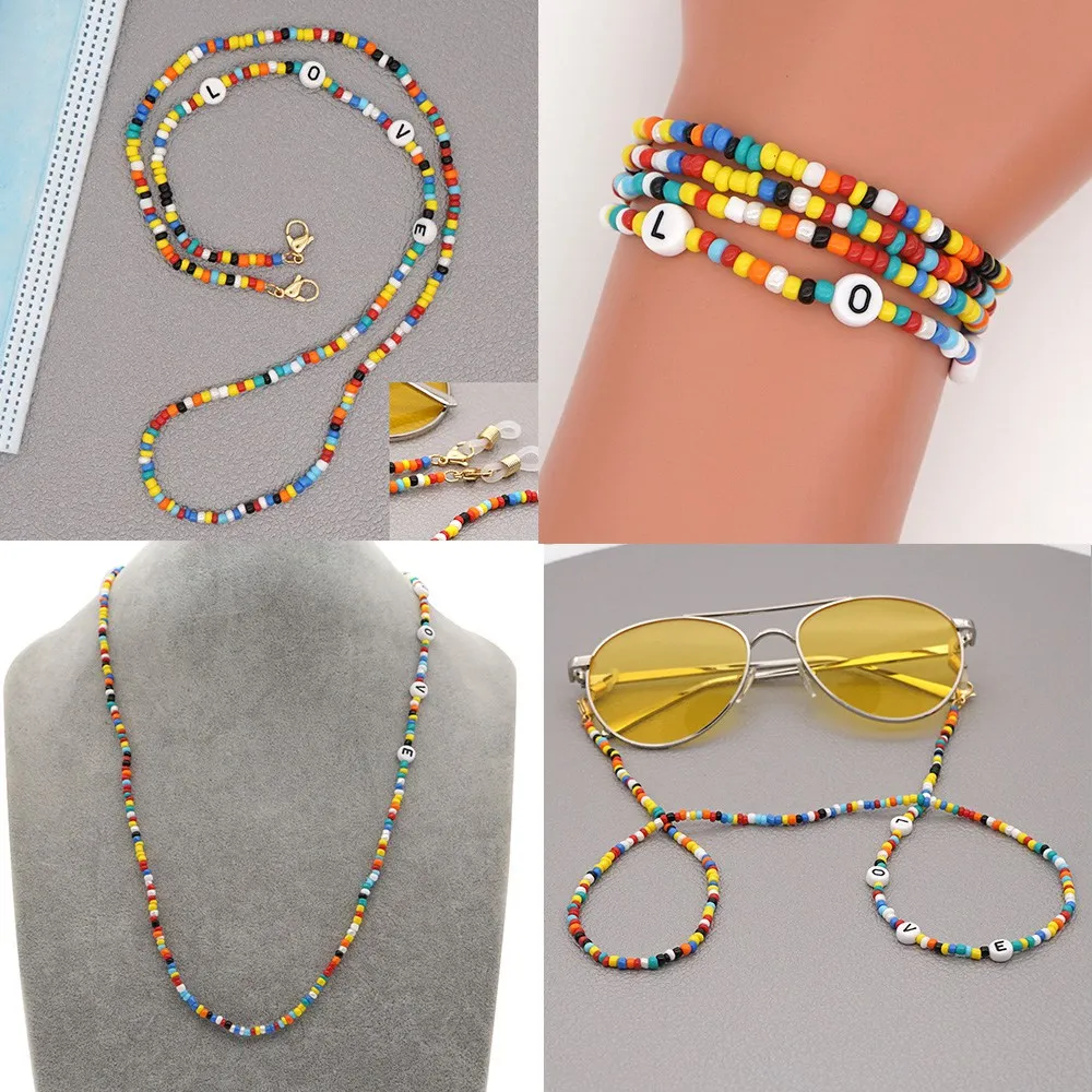 Цепочка Go2Boho для масок с буквами женское ожерелье бохо ювелирные изделия