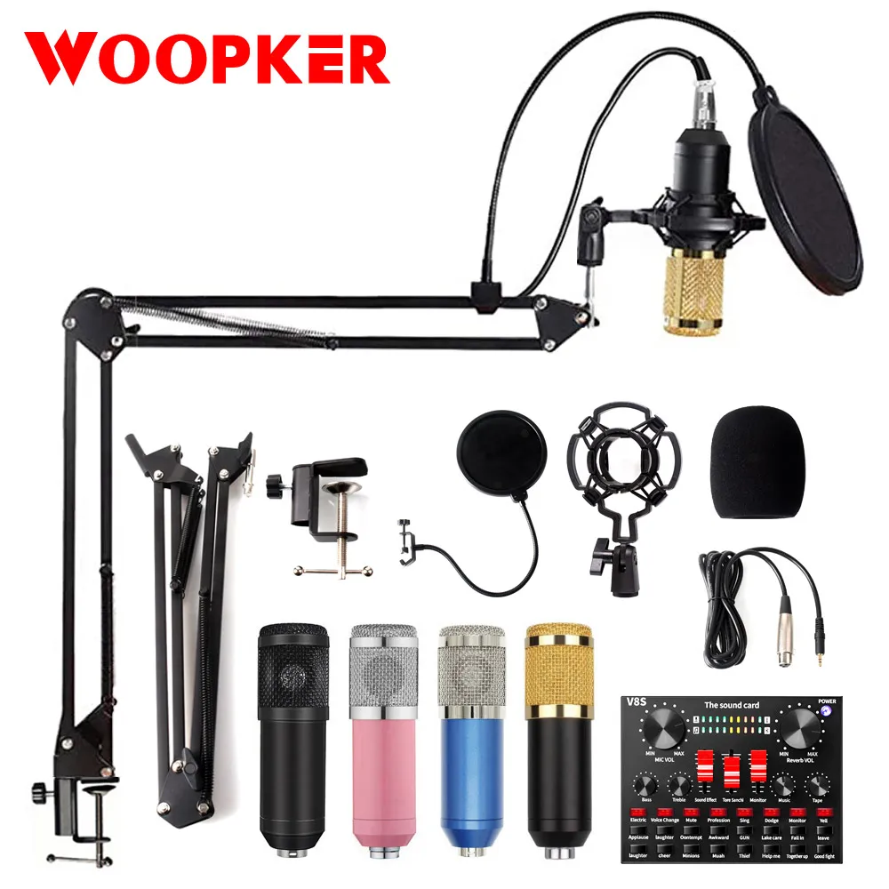 Студийный конденсаторный микрофон BM 800 для записи вокала караоке со звуковой